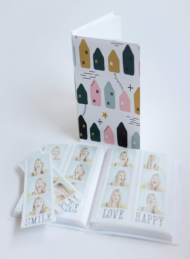 SMILE&WAVE Photo Booth Photo Album - For Wedding or Party- Holds 120 Photobooth 2x6 Photo Strips - Slide In (2X6, LITTLE HOUSES, 1) - Image 1